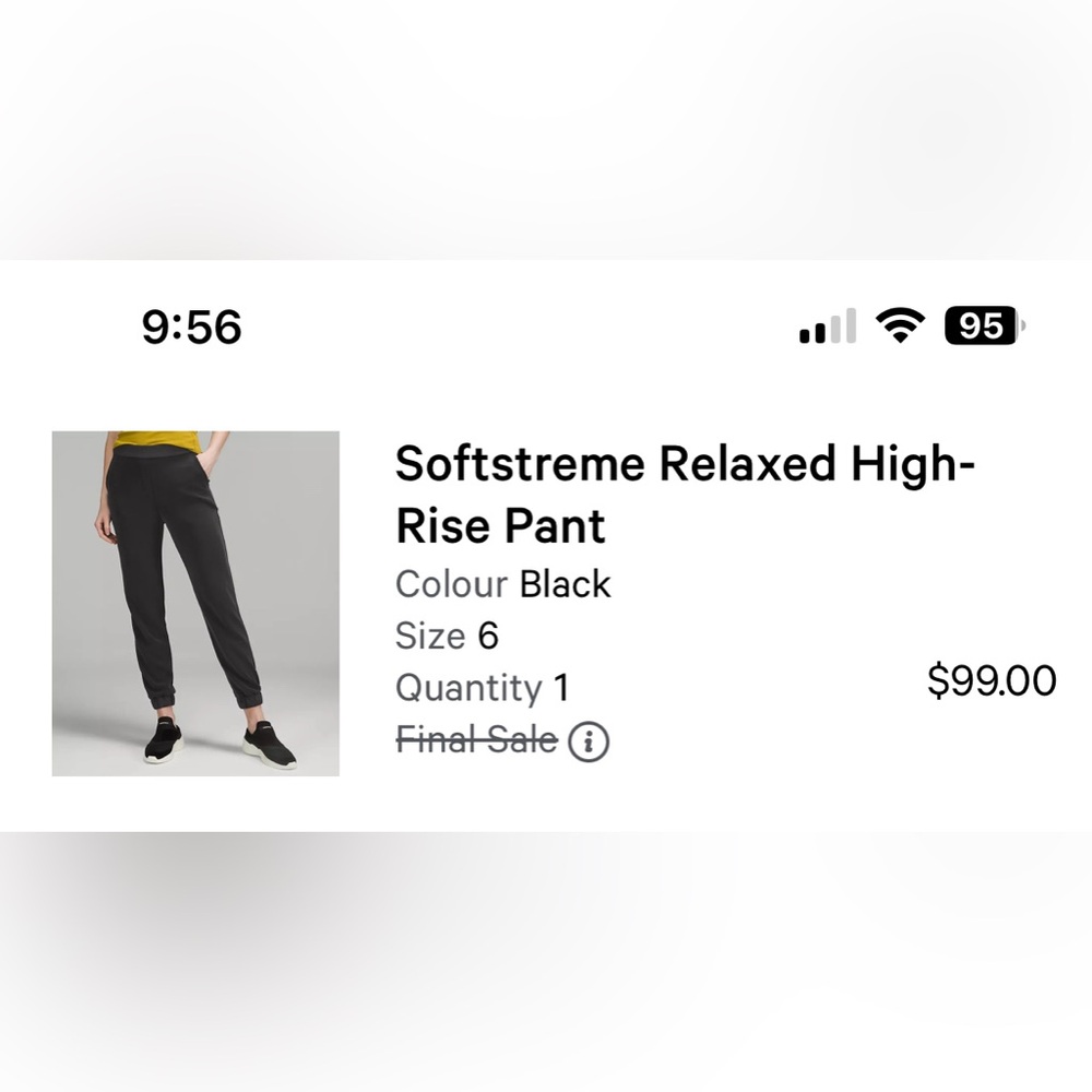 Lululemon Softreme Jogger Size 6